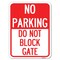 Signmission No Parking-Do Not Block Gate Heavy-Gauge Aluminum Rust Proof Parking Sign, 18" x 24", A-1824-23812 A-1824-23812 - alternate 1